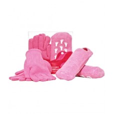 Увлажняющие перчатки и носки с гелевой пропиткой цвет розовый